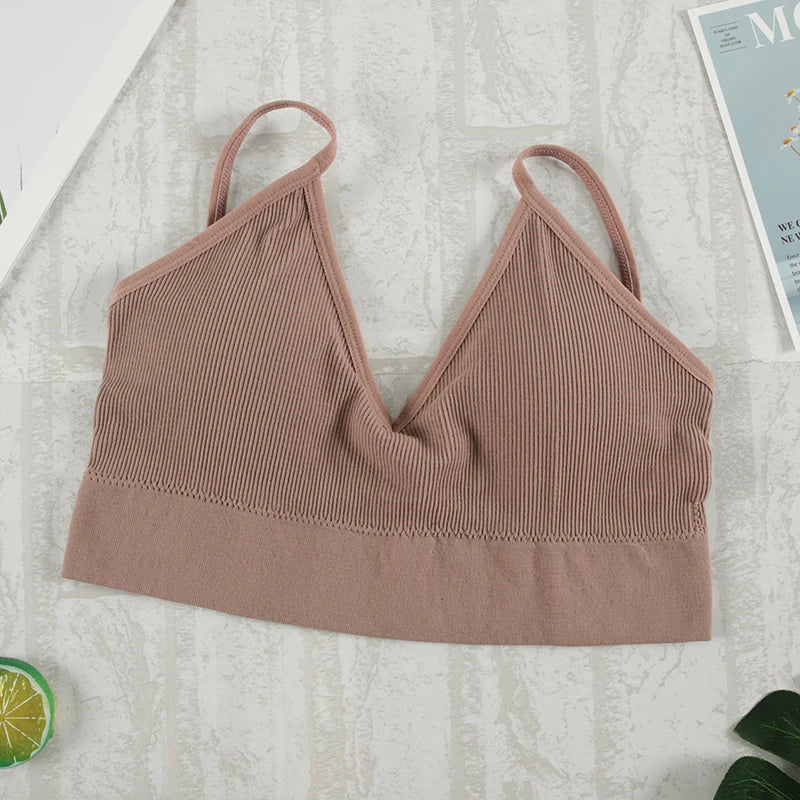2Pcs Bra Set Underwear Set Women Panties Sexy G-String Seamless Bralette Female Lingerie Soft Tank Crop Top 2023 New