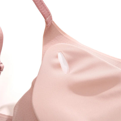 Seamless Bras Set for Women Push Up  Bras Heart Pattern Bralette Sexy Low Rise Ice Silk Briefs Wavy Edge Underwear Set Female